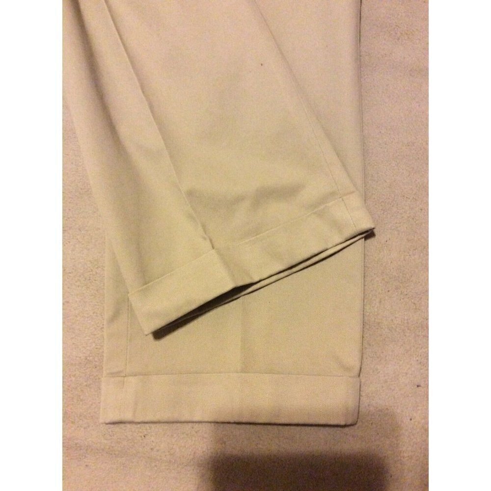 Brooks Brothers 346 Advantage Chino Elliot Pleated Beige Khaki Pants Men's 36x34 - Picture 10 of 11
